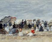 尤金 布丹 : Trouville, Beach Scene